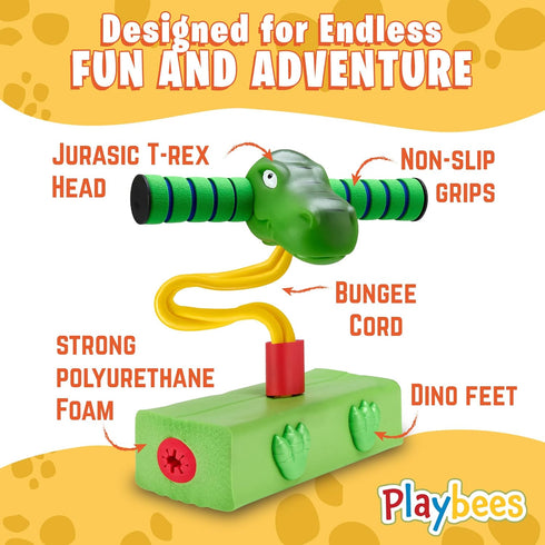 T-Rex Foam Pogo Stick - Jumper for Kids 3-7 Years, Coolest Toys for 5 Year Old Boy, Dinosaur Themed Bungee Pogo Stick - Inside & Outside Fun, Pogo...