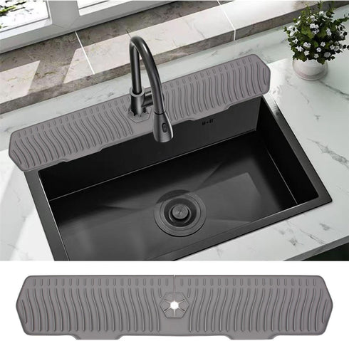 30 Inch Sink Splash Guard, Large Size Kitchen Sink Splash Guard, Longer Silicone Faucet Handle Drip Catcher Tray for Kitchen Countertop, Bathroom,...