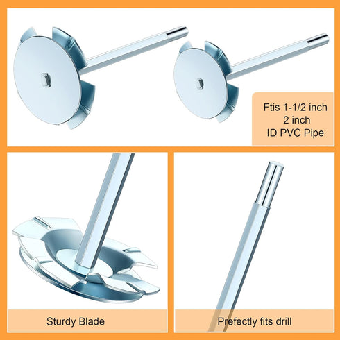 2 Pcs Plumbing Fitting Saver Bit Socket Saver, for 1/2" Speed Power Drill, Pipe Reamer Tool for Removing SCH 40 from Hub, Bit Fitting Saver Inside...