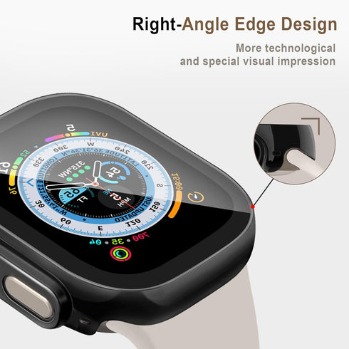 for Apple Watch Case 49mm,Hard Case with Tempered Glass Screen Protector,Watch Cover for Apple Watch ultra/ultra 2 Screen Protector,Ultra-Thin Dur...