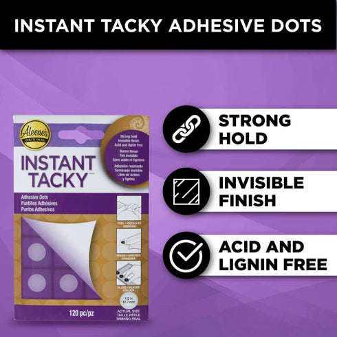 Aleene's 33187 Instant Tacky Dots, 120 Pieces, 1/2 Inch, Art, Craft, Wood...