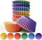 qiqee 300PCS Standard Gradient Cupcake Liners Cupcake Cups 6 Designs Orange Purple Gradient Cupcake Papers Baking Cups Cupcake Wrappers (Medium Si...
