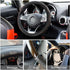 Moly Magnolia Car Steering Wheel Cover, Universal 15 inch Anti-Slip Steering Wheel Cover Trim, Breathable Microfiber Leather Auto Soft Handle Prot...