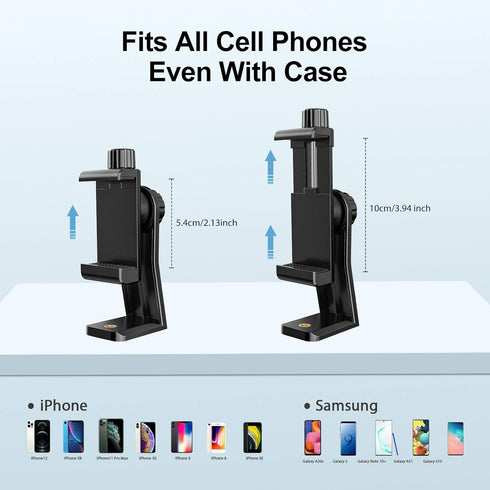 6amLifestyle Cell Phone Tripod Mount Adapter with Tripod Ball Head 360° Rotatable for Universal Smartphone Samsung Galaxy iPhone Holder for Tripod...