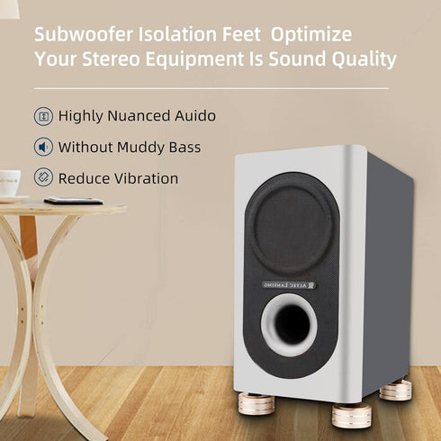 Monosaudio 4Pcs Audio Isolation Feet Turntable Feet 40x20mm Turntable Isolation Pad Replacement with Non-Slip Rubber Ring/3M Adhesives/M4 Screw fo...