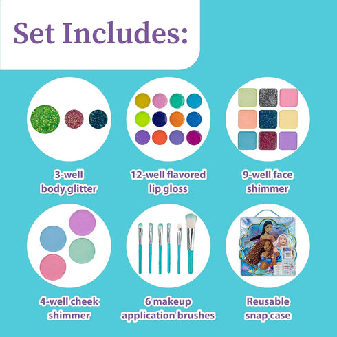 Disney’s The Little Mermaid Eye Lip and Face Beauty Soft Case Makeup Pallete for Girls Ages 3+ Perfect for Parties, Sleepovers & Makeovers...