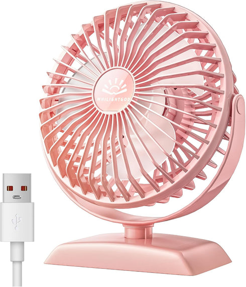 USB Desk Fan, Mini Fan but Powerful, Portable USB Fan with 3 Speeds, Quiet Table Personal Fan, 360°Rotate Coolness, Small Table Fan for Home,Offic...