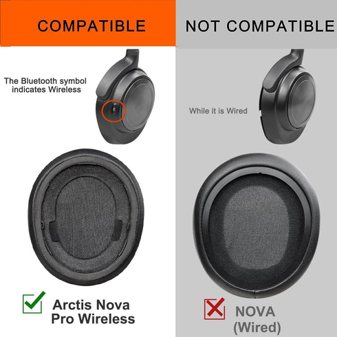 Hybrid Fabric Cooling Gel Replacement Ear Pads for Steelseries Arctis Nova Pro Wireless Headphones, Thickness (Hybrid)...