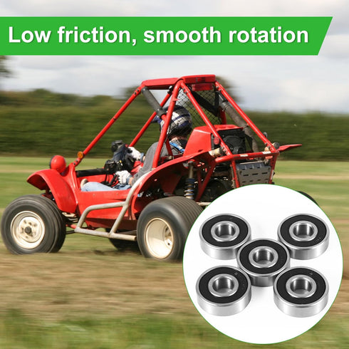 5pcs 6201RS Front and Rear Wheel Bearing Kits for Coleman CT100U CC100X, Wheel Bearings Replacement for Baja Motorsports 97cc Doodle Bug Motovox M...