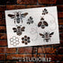 Bee Embellishments Stencil by StudioR12 | Craft DIY Spring Home Decor | Paint Wood Sign | Reusable Mylar Template | Select Size (13.5 inches x 9.7...