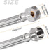 Faucet Supply Line Connector (400mm/16") 2Pcs, 304 Stainless Steel G1/2 Female to G1/2 Male Water Supply Hose Connector - for Kitchen Bathroom...