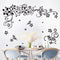 LiveGallery Removable Black Vinyl Flowers Wall Decals DIY Flower Vines and Butterfly Wall Stickers Decor Peel Stick Art Decoration for Teens Room ...