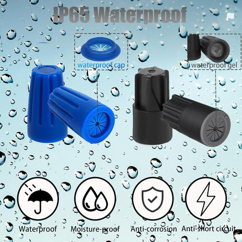 30PCS Waterproof Wire Electrical Connectors 22AWG-12AWG, Outdoor Seal Electrical Twist Nuts Caps Cable Terminal Connector for Landscape Light, Irr...