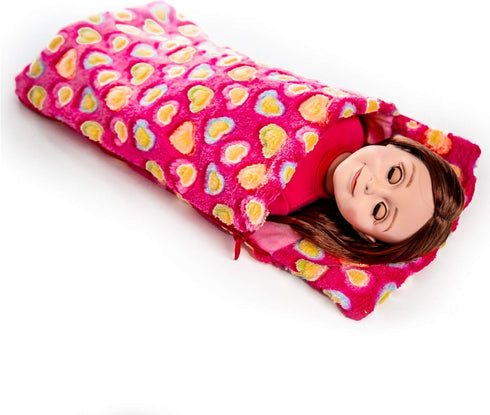 THE QUEEN'S TREASURES 18 Inch Doll Accessories, Set of 2 Soft Sleeping Bag Bedding (1 Pink and 1 Purple), Compatible with American Girl...