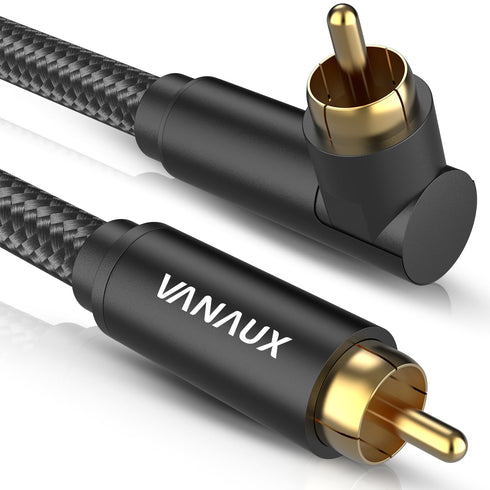 90 Degree RCA Cable, Subwoofer Cable Male to Male Digital Coaxial Audio Cable for Home Theater, Sound Bar, TV, PS4, Xbox,and More,Black (3.3ft/1m)...