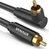 90 Degree RCA Cable, Subwoofer Cable Male to Male Digital Coaxial Audio Cable for Home Theater, Sound Bar, TV, PS4, Xbox,and More,Black (3.3ft/1m)...