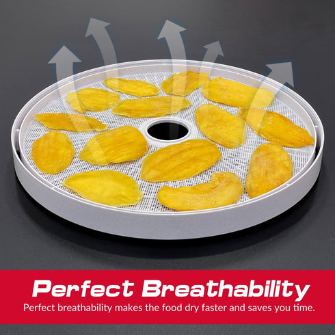 GUCUJI Pack of 5 Premium Non stick Round Silicone Dehydrator Sheets For Fruit Dryer Mesh...