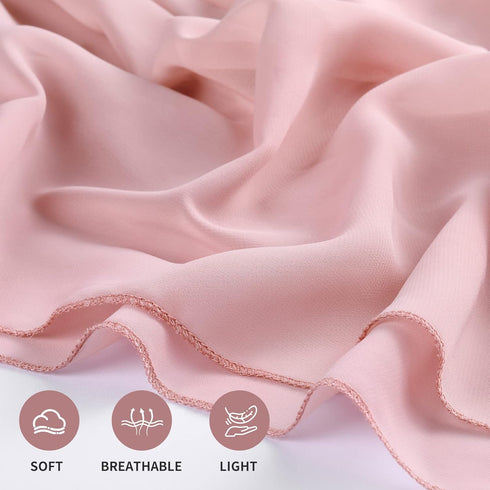 Dusty Rose Chiffon Table Runner 27x120 Inches Long Romantic Soft Runners Elegant Sheer Fabric for Bridal Party Table Decorations...