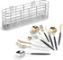 JAQ Utensil Holder for Sink, Sus304 Stainless Steel Rust Free Silverware Cutlery Flatware Holder Rack Organizer with Hooks for Dish Drying Rack Si...