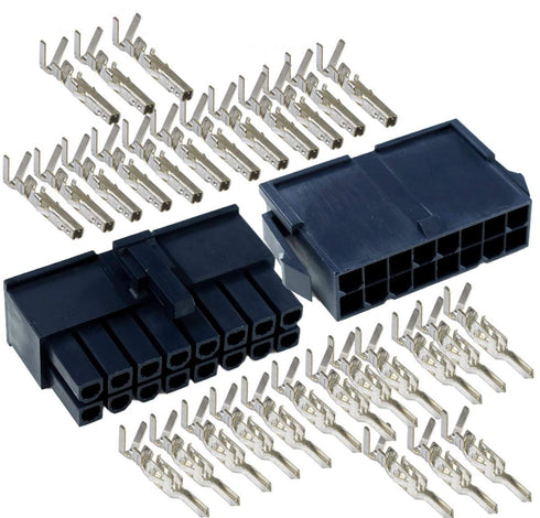 Molex Black 16-Pin Connector Pitch 4.20mm.0165" w/18-24 AWG Pin Mini-Fit Jr ™ Glow Wire Capable...
