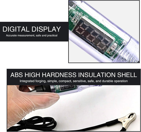 Pack-1 Car LED Digital Display Circuit Test Pen, DC 3V/6V/12V/24V Voltage Continuity Test for Wires Fuse, Multi-Function Induction Tester with 5.9...