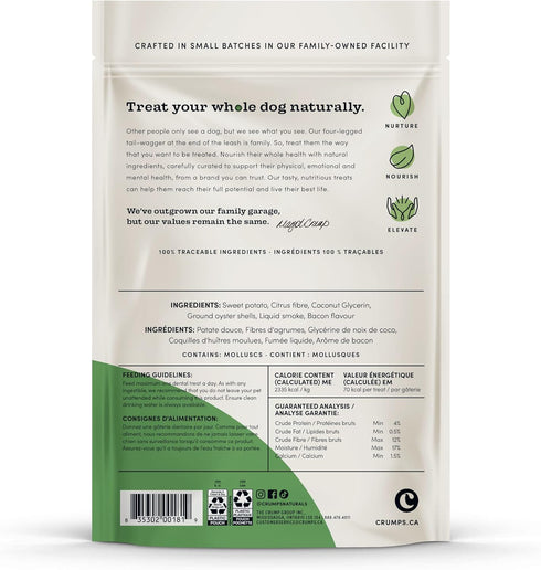 Crumps' Naturals Bacon Dental Dog Treats (10 count), 7"...