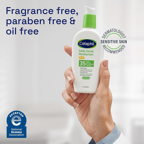 Cetaphil Face Moisturizer, Daily Oil Free Facial Moisturizer with SPF 35, For Dry or Oily Combination Sensitive Skin, Fragrance Free Face Lotion (...