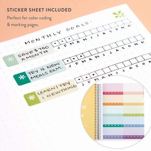 Erin Condren 7"x9" Dot Grid Platinum Spiral Notebook. Evolve Cover Design. 160 Dot Grid Pages, 5 mm, for Dot Journaling, Art, List-Making. 80 Lb. ...