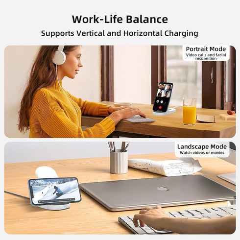 2 in 1 Charging Station for multi Devices, Wireless Charger Station for iPhone 15 14 13 12 Pro/Pro Max/Plus/Mini and Sumsung Pixel android wireles...