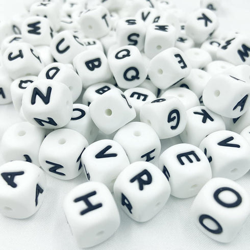 Silicone Alphabet Cube Beads 78pc DIY Jewelry Bulk Silicone Beads Craft Supply Loose Beading Supply...