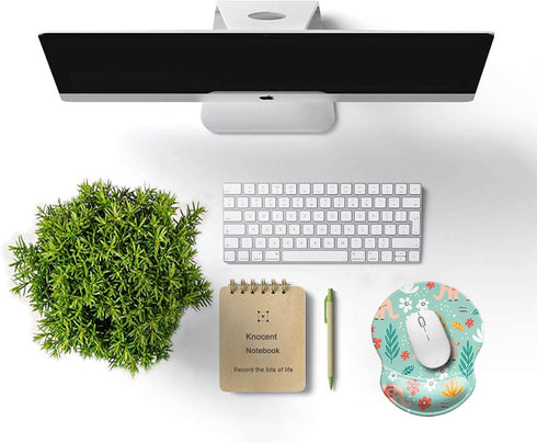 Ergonomic Design Mouse Pad with Wrist Rest Support, Cute Wrist Mouse Pad, Non-Slip PU Base Mouse Mat, Pain Relief Mousepad for Gaming & Working (W...
