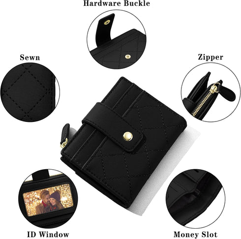 YINHEXI Womens Wallet Card Holder, Small Bifold RFID Blocking Purse, Cute Small Leather Pocket Wallet for Women, Girls, Ladies Mini Short Purse...