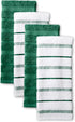 KitchenAid Albany Kitchen Towel 4-Pack Set, Dark Green/White, 16"x26"...