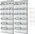 2 Pack Extra Large Hanging Over Door Shoe Organizers, 12 Mesh Pockets + 6 Large Mesh Storage Various Compartments with 8 Hooks Shoes Holder for Cl...