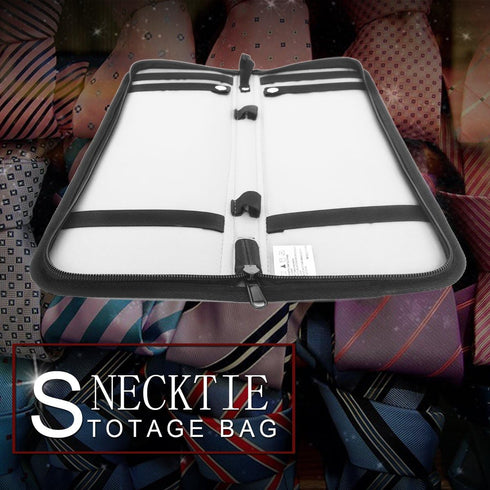 Travel Tie Case, Portable Waterproof Necktie Cufflinks Storage Box Tie Holder Stored up to 4-5 Ties - Black...