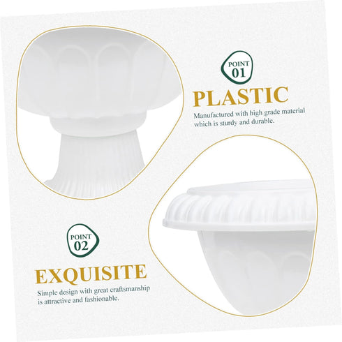 Amosfun 4pcs Roman Flower Pot Pedestal Planter Outdoor Planters Plastic Plants for Outdoors Grecian Urn Planter Flower Decor Plastic Plant Pot Ret...
