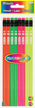 BAZIC Wood Pencil Neon Pencils, Latex Free Eraser, Unsharpened Rewards Pencil for Writing Drawing (8/Pack), 1-Pack...