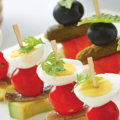 Helen’s Asian Kitchen Mini Bamboo Appetizer Cocktail Forks and Buffet Party Fruit Picks...