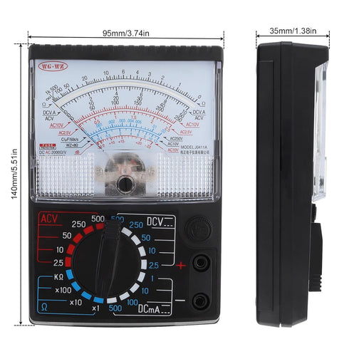 DC/AC Voltage Current Resistance Electrician Tool Mechanical Multimeter with Test Leads, Handheld Analog Multimeter Pointer Tester...