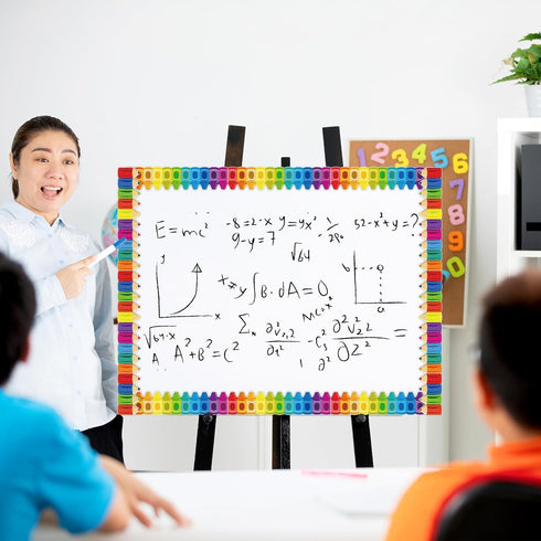 52ft Bulletin Board Border Decorations - 2 Rolls Rainbow Crayon Border Trim for School Classroom Chalkboard Bulletin Board Wall Window Door Decor...