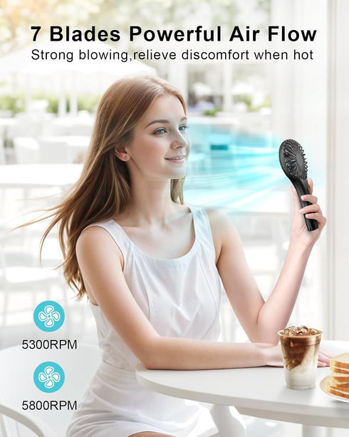 TriPole Handheld Mini Fan Battery Operated Small Personal Portable Fans Speed Adjustable USB Rechargeable Fan for Kids Girls Women Men Home Office...