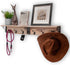 Spiretro Wall-Mounted Coat Hook Rack with Shelf - Set of 2 - Rustic Wood Grey - Entryway Mudroom Bathroom Organizer...