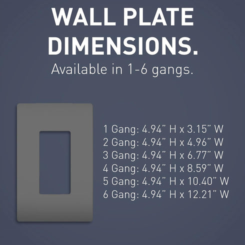 Legrand radiant RWP262GCC6 Screwless Wall Plates, 2 Gang, Two Decorator Rocker GFCI Cover, Graphite (1 Count)......