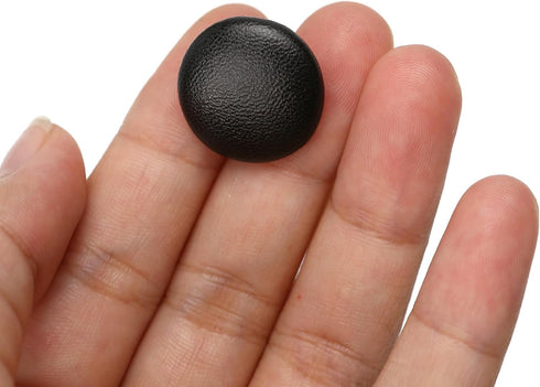 10Pcs 20mm Faux Leather Covered Round Buttons Upholstery Knitting DIY Handcraft Decoration Crafts (Black)...