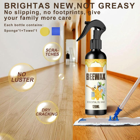 2PCS Natural Beeswax Spray, Beeswax Spray Cleaner, Beeswax Furniture Polish, The Original Beeswax Spray, Wood Seasoning Beewax For Furniture Floor...