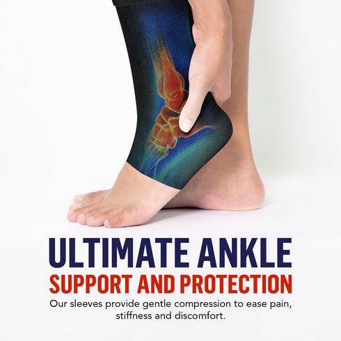 Doctor Developed Plantar Fasciitis Socks/Compression Foot Sleeves, Copper Ankle Brace for Heel Support & Doctor Written Handbook (Black, S)...