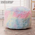 Asuprui Pouf Ottoman Unstuffed Round Bean Bag Poof Ottoman Seat Soft Faux Fur Footrest Stool 20x20x12 Inches Fuzzy Chair Floor Chair Foot Rest wit...