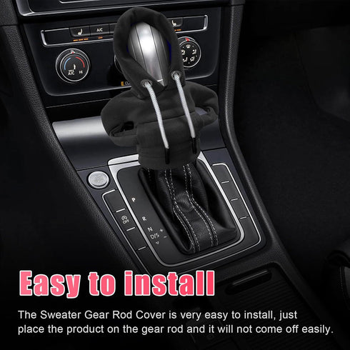 2PCS Car Shift Knob Hoodie, Fashionable Sweater Gear Shift Cover, Funny Auto Gear Shift Knob Cover for Winter, Interior Shift Knob Protector, Car ...