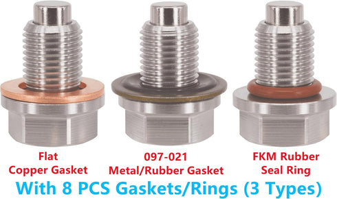 1PC 1/2"x20 Stainless Steel Magnetic Engine Oil Drain Plug Fit Buick Chevrolet Chrysler Ford Dodge GMC Selector Models & Harley-Davidson Transmiss...
