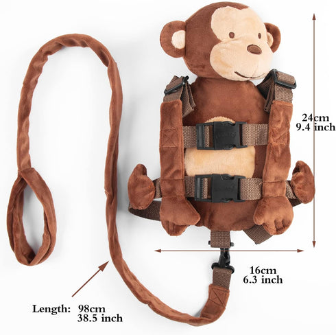 2 in 1 New Monkey Toddler Safety Harness Backpack Children's Walking Leash Strap?Brown?...